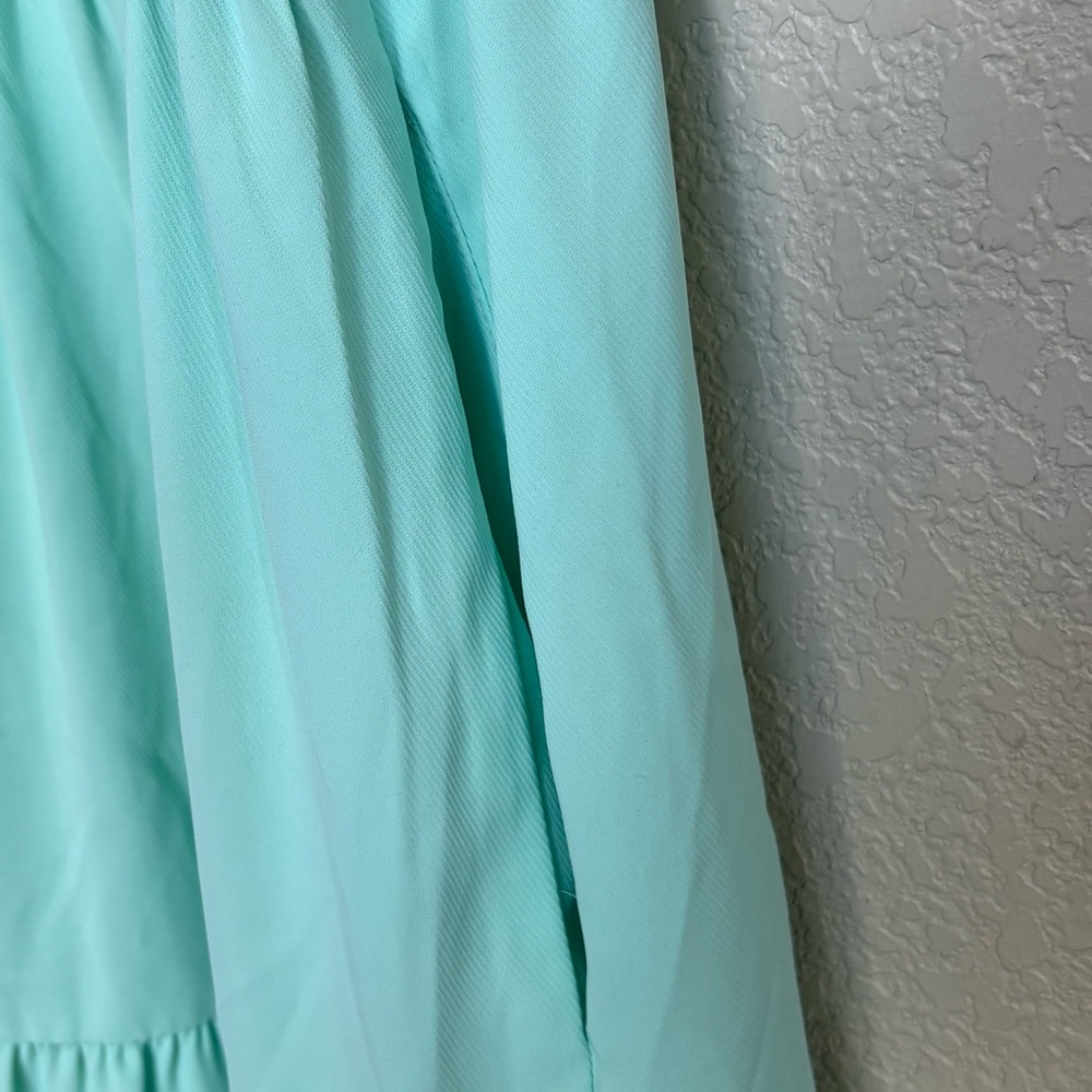 Amanda Uprichard Mint Green Tiered Sleeveless V-Neck Dress Size S Spring - Picture 5 of 8
